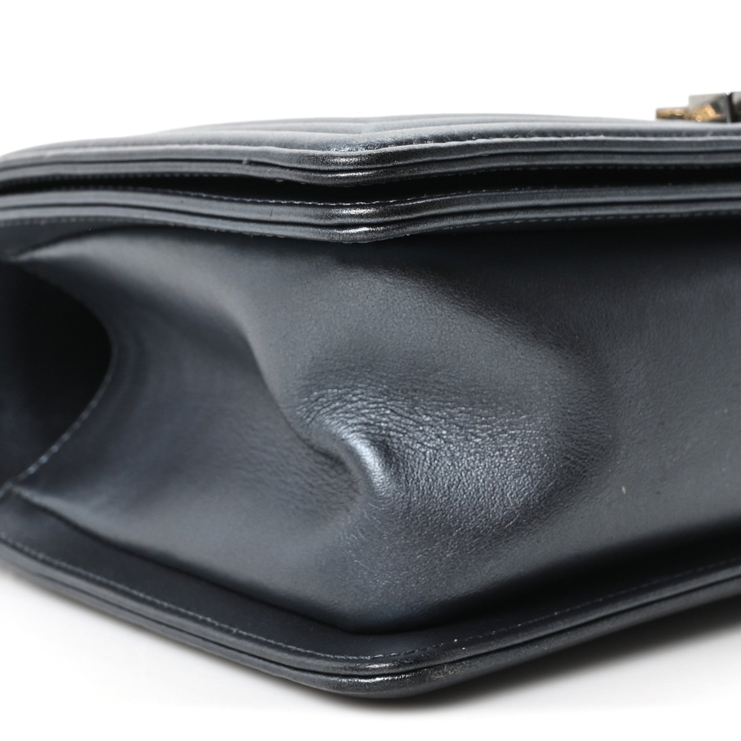 Chanel Metallic Calfskin Crystal Medium Boy Flap Dark Silver 9 of 10