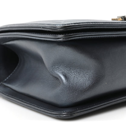 Chanel Metallic Calfskin Crystal Medium Boy Flap Dark Silver 9 of 10