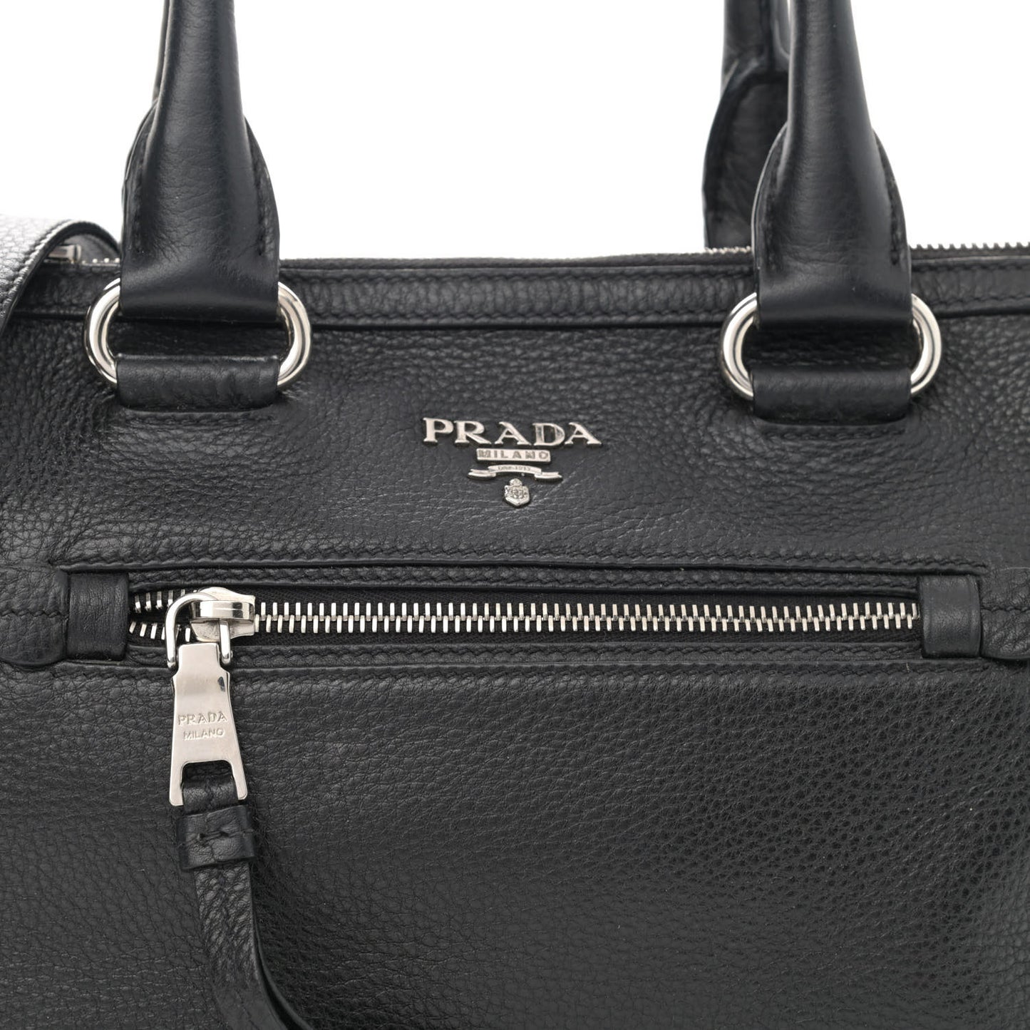 Vitello Daino Shopping Satchel Black