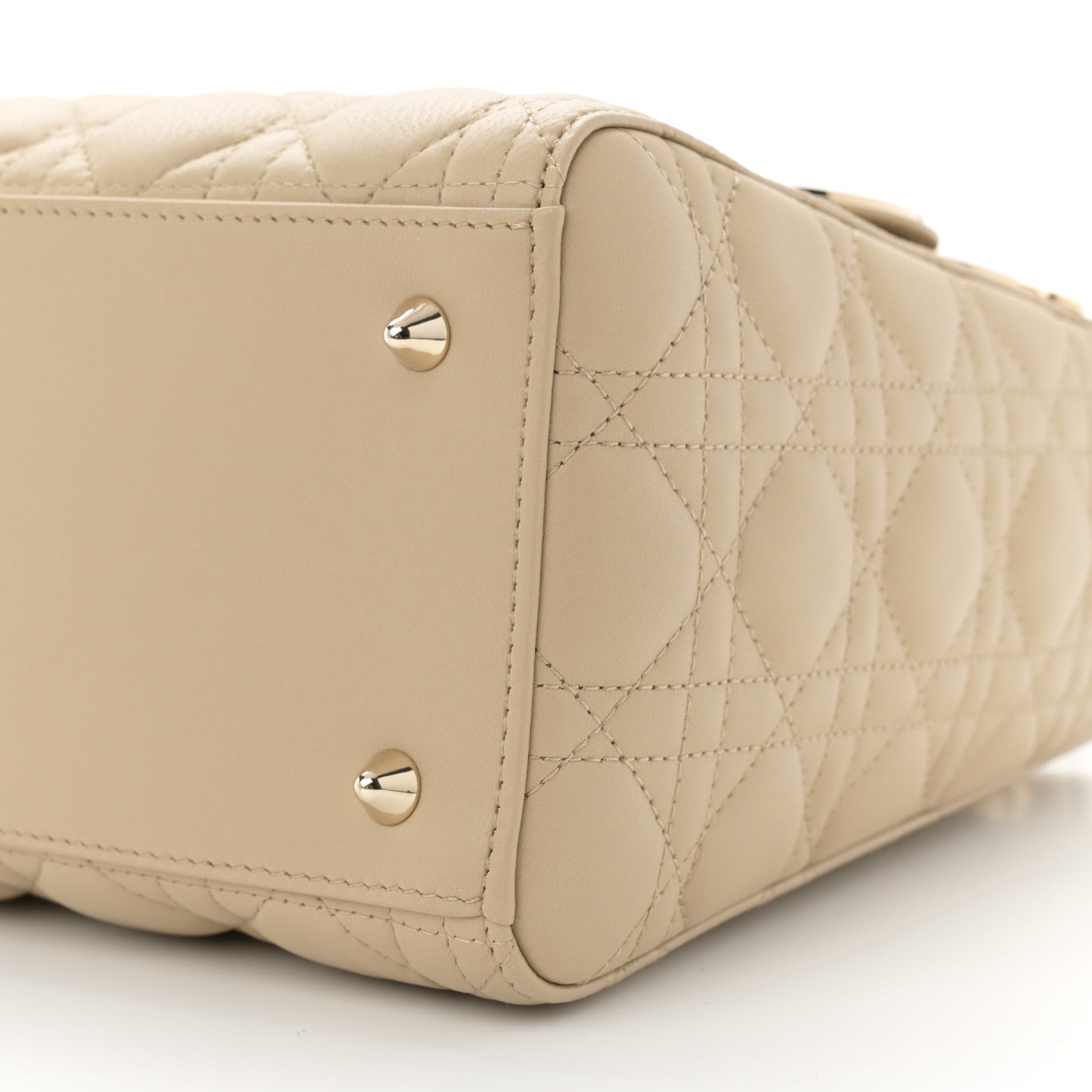 Christian Dior Lambskin Cannage Medium Lady Dior Beige 10 of 10