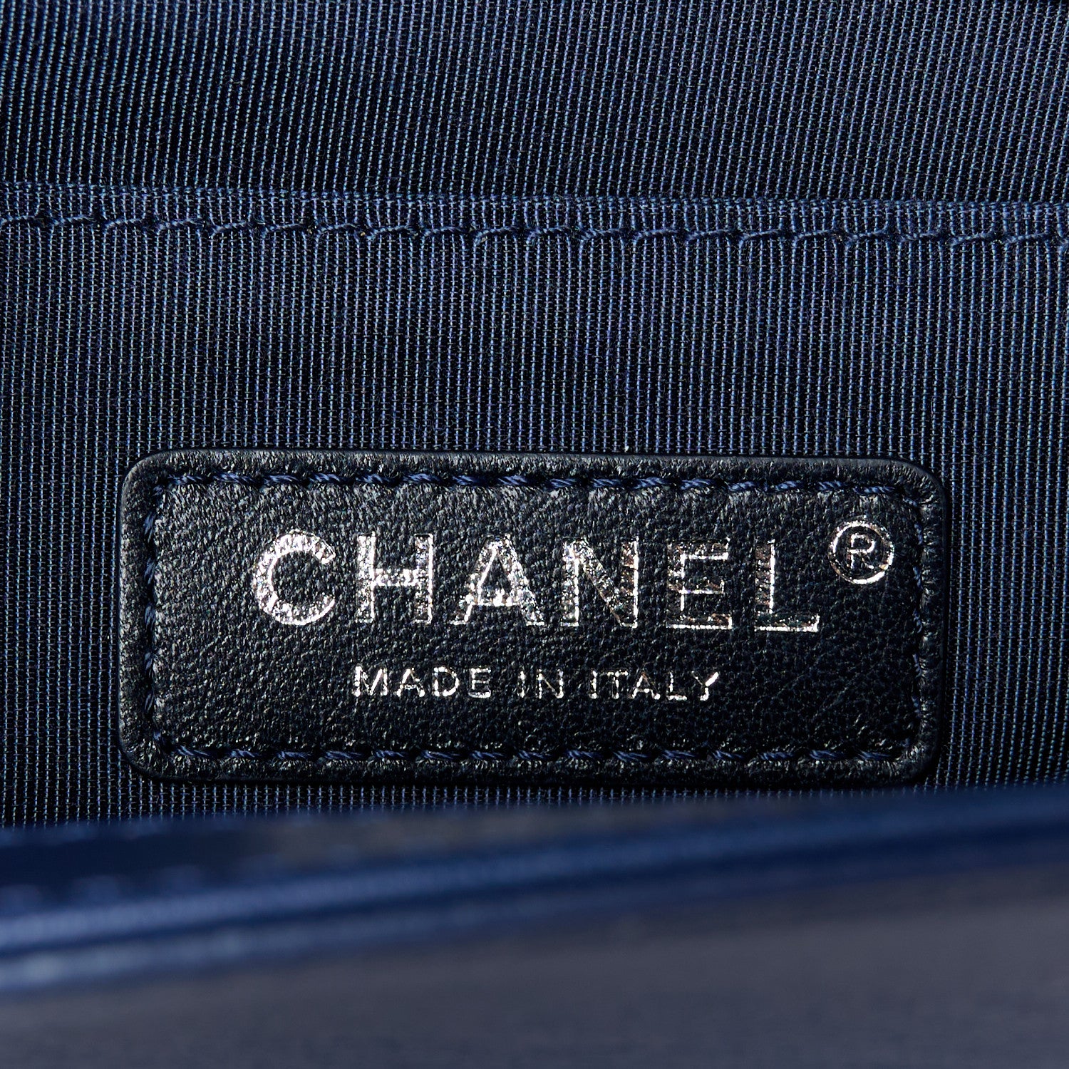 Chanel Lambskin Tweed Double Stitch Medium Boy Flap Navy Blue 6 of 11