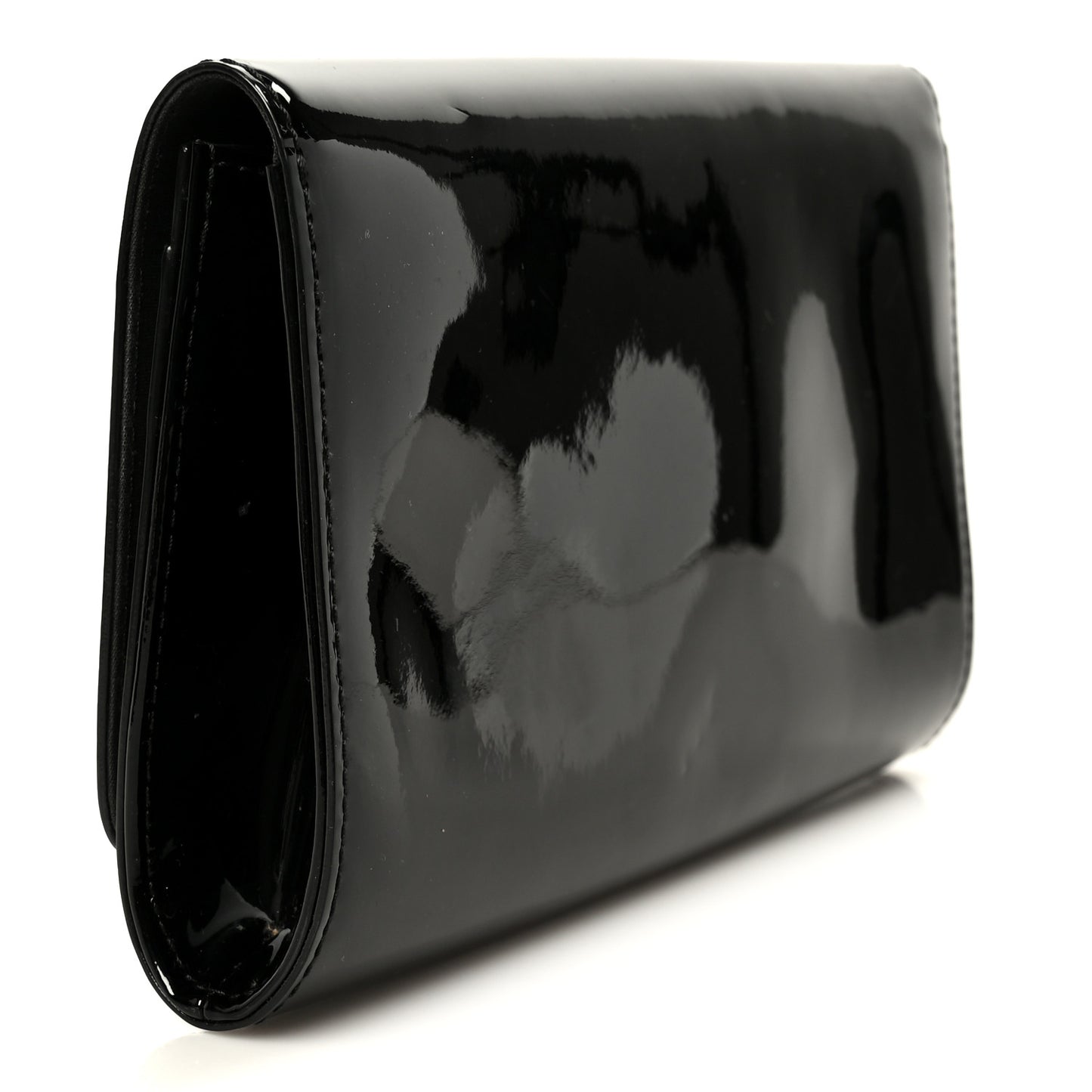 Patent Louise Clutch Black