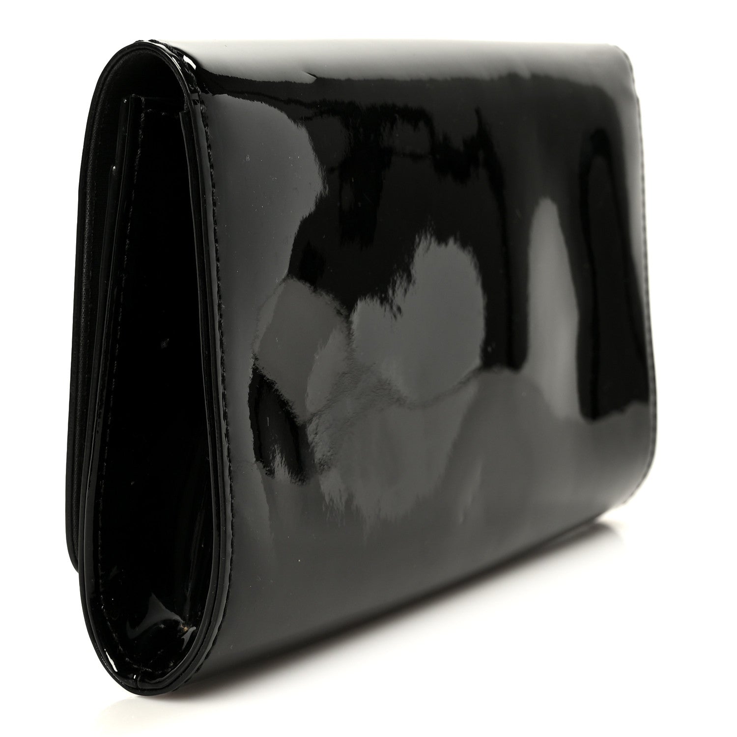 Louis Vuitton Patent Louise Clutch Black 3 of 7