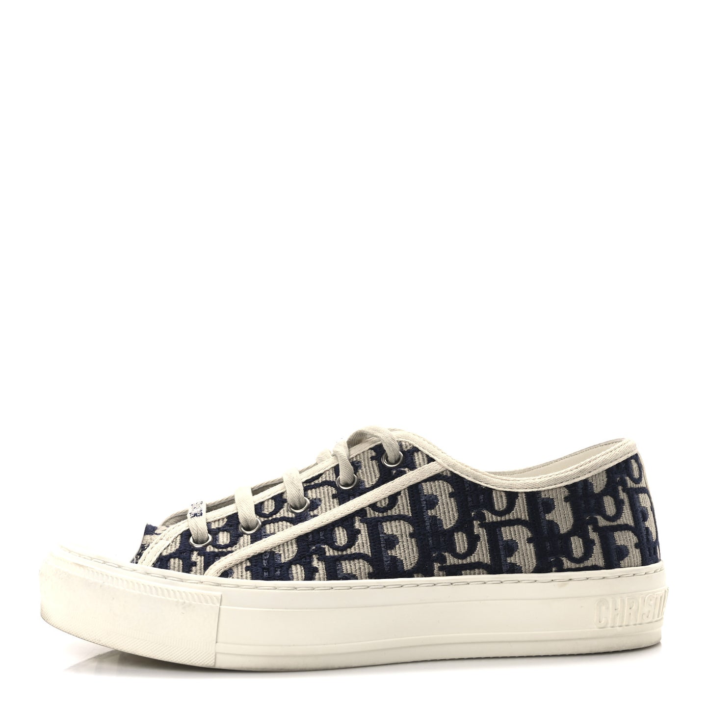 Canvas Oblique Walk 'N' Dior Low Top Sneakers 37 Deep Blue