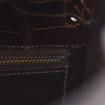 Hermes Shiny Niloticus Crocodile Kelly Sellier 32 Havane 10 of 30