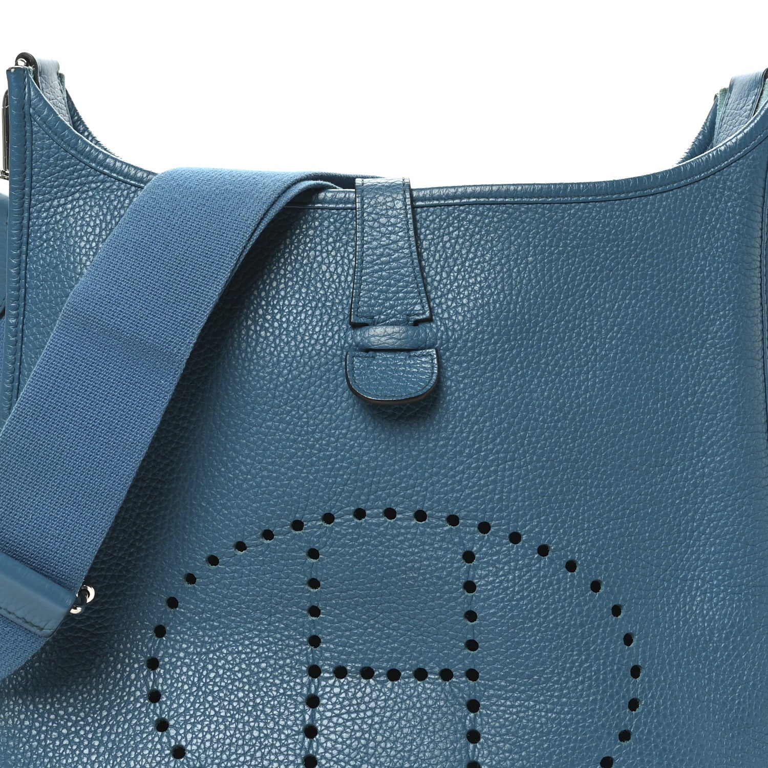 Hermes Taurillon Clemence Evelyne III GM Bleu Izmir 8 of 10
