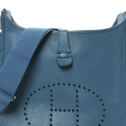 Hermes Taurillon Clemence Evelyne III GM Bleu Izmir 8 of 10