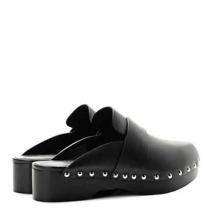Hermes Calfskin Calya Mules 37 Black 4 of 9
