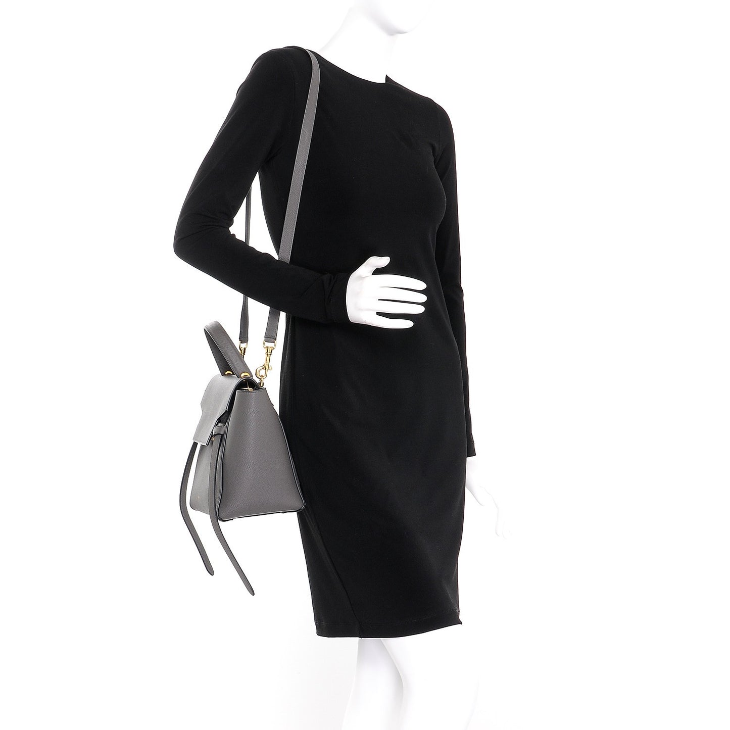 Baby Grained Calfskin Micro Belt Bag Grey