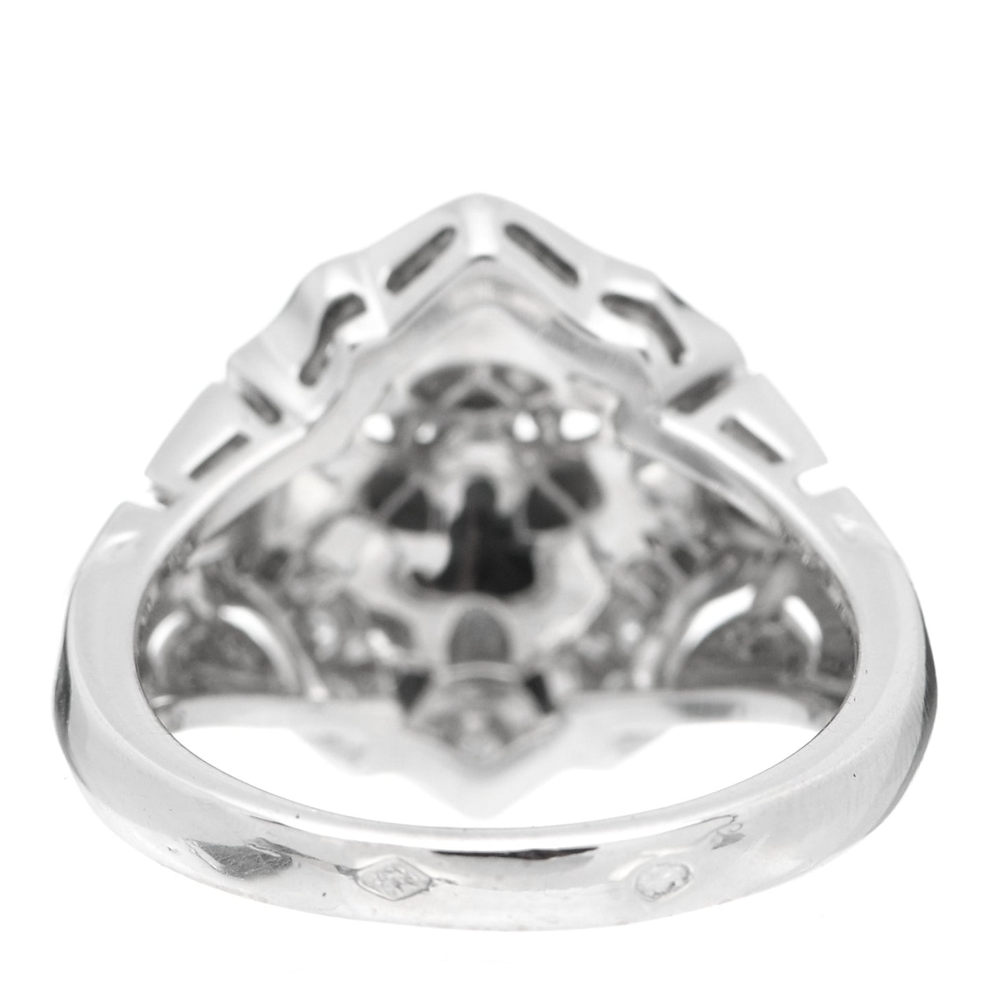 18K White Gold Diamond Sous Le Signe Du Lion Ring 54 7