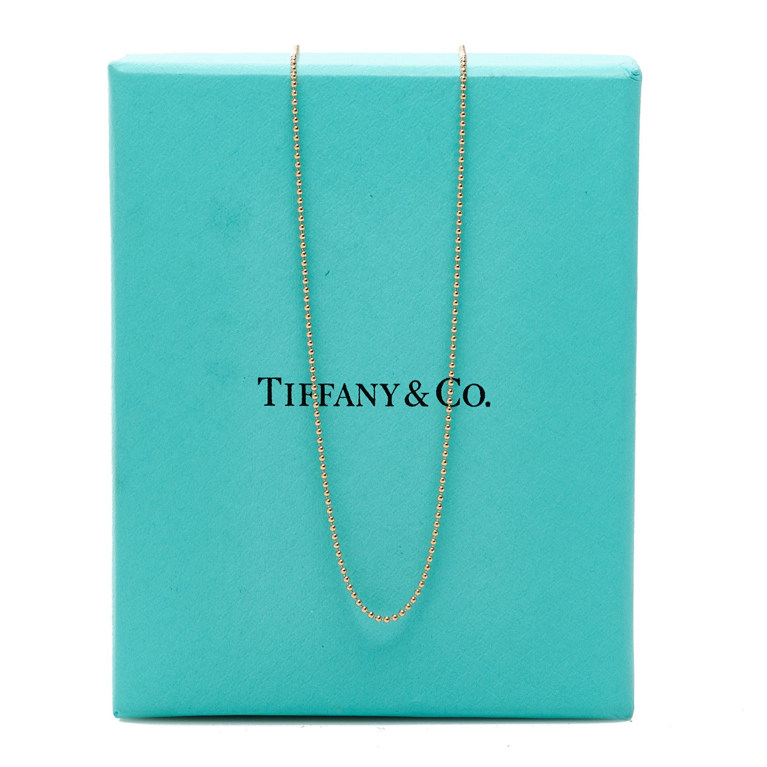 Tiffany 18K Rose Gold Beaded Chain Necklace 20" 6 of 6
