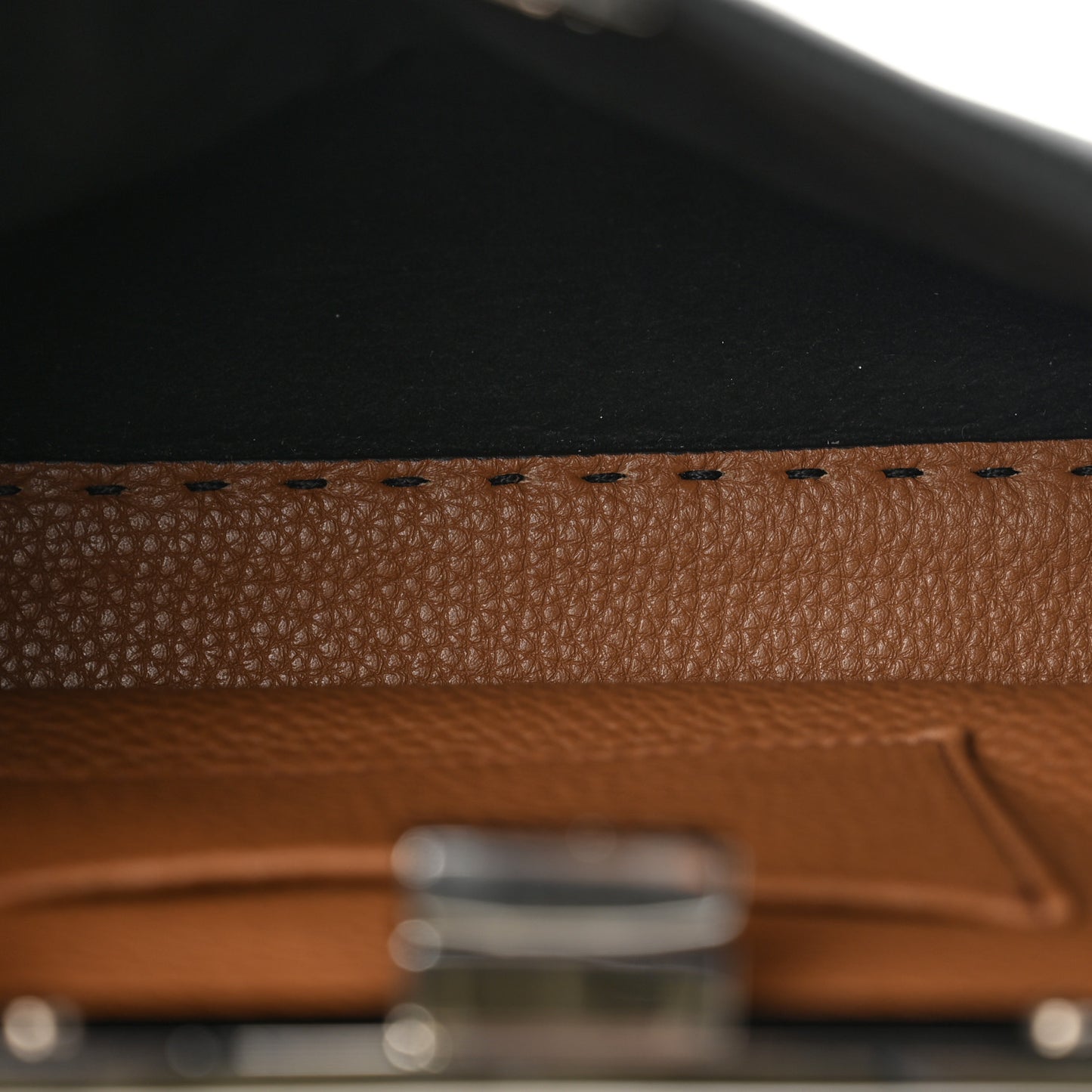 Cuoio Romano Selleria Bi-Color Mini Peekaboo Iconic Satchel Black Mou