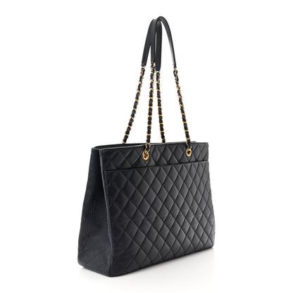 Chanel Caviar Quilted Large CC Shopping Tote Navy 3 of 11