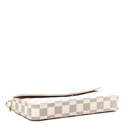 Louis Vuitton Damier Azur Pochette Felicie Chain Wallet Rose Ballerine 3 of 4