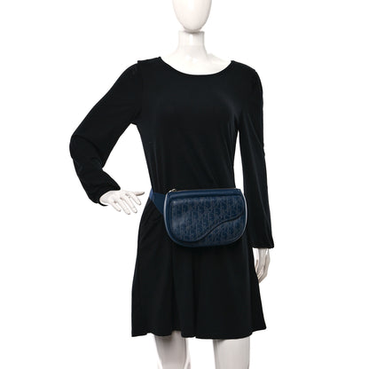 Christian Dior Galaxy Calfskin Oblique World Tour Saddle Belt Bag Navy Blue 2 of 9