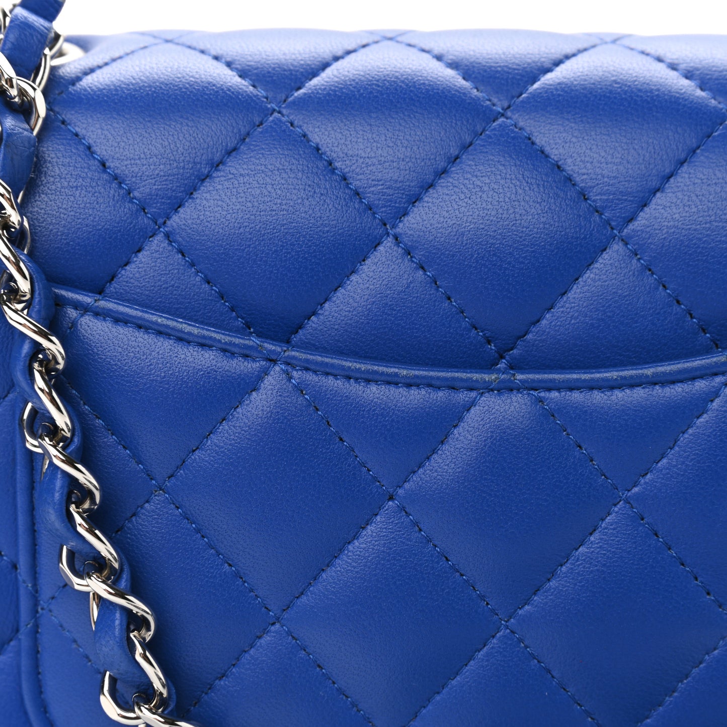 Lambskin Quilted Mini Rectangular Flap Royal Blue