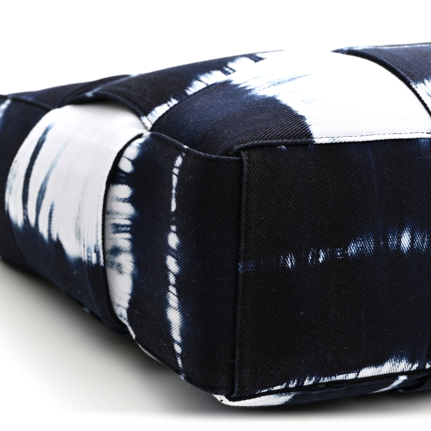 Bottega Veneta Denim Tie Dye Maxi Intrecciato Large Arco Tote Navy White 10 of 11