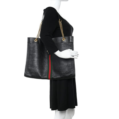 Gucci Calfskin Large Rajah Chain Tote Black 2 of 13