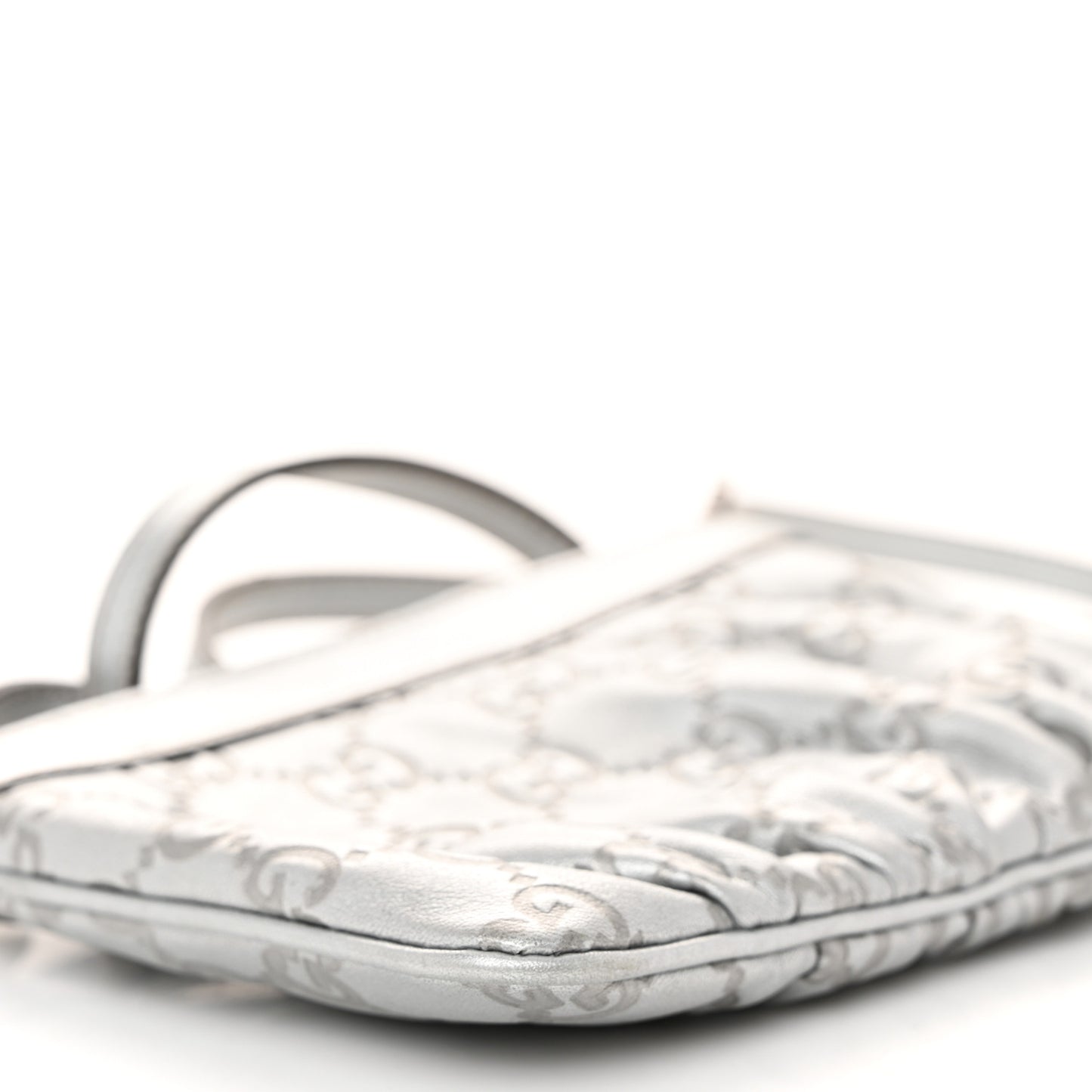 Metallic Guccissima Small Crossbody Bag Silver