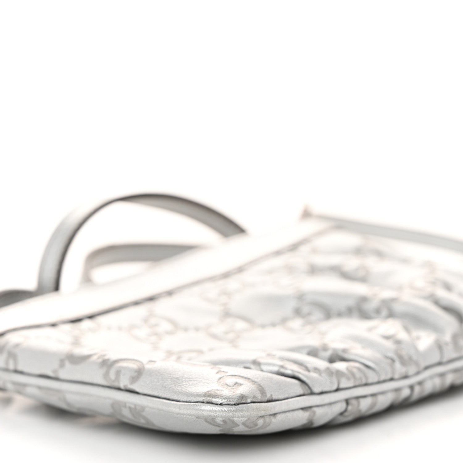 Gucci Metallic Guccissima Small Crossbody Bag Silver 9 of 10