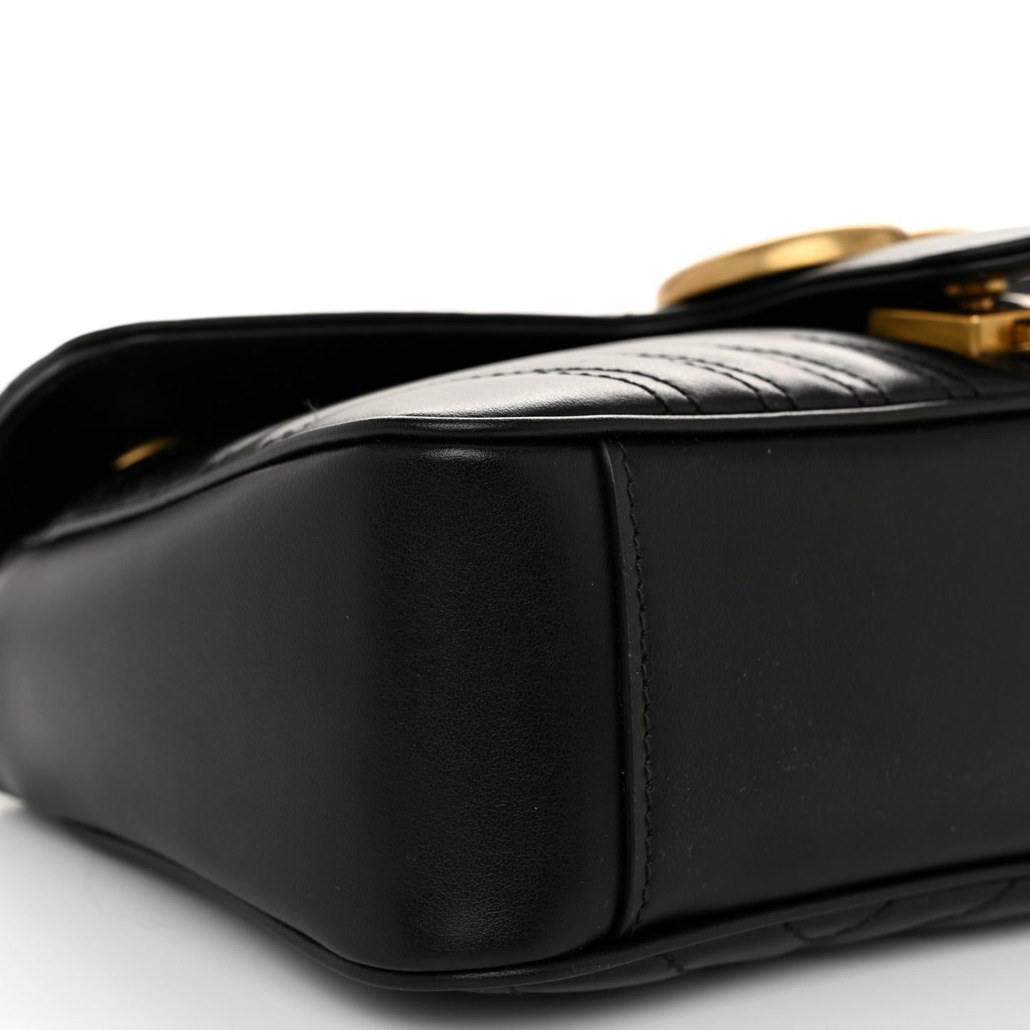 Calfskin Matelasse Small GG Marmont Shoulder Bag Black