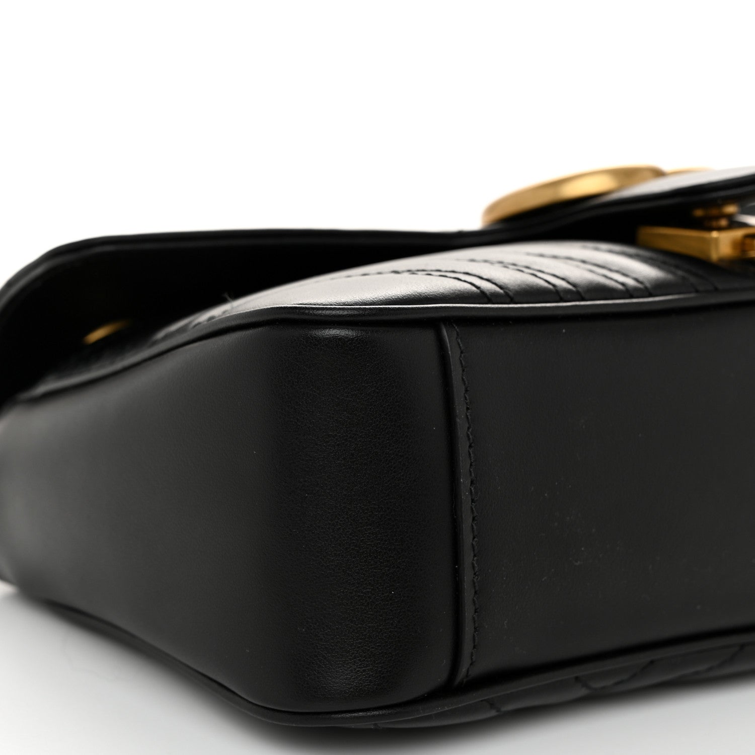 Gucci Calfskin Matelasse Small GG Marmont Shoulder Bag Black 9 of 10