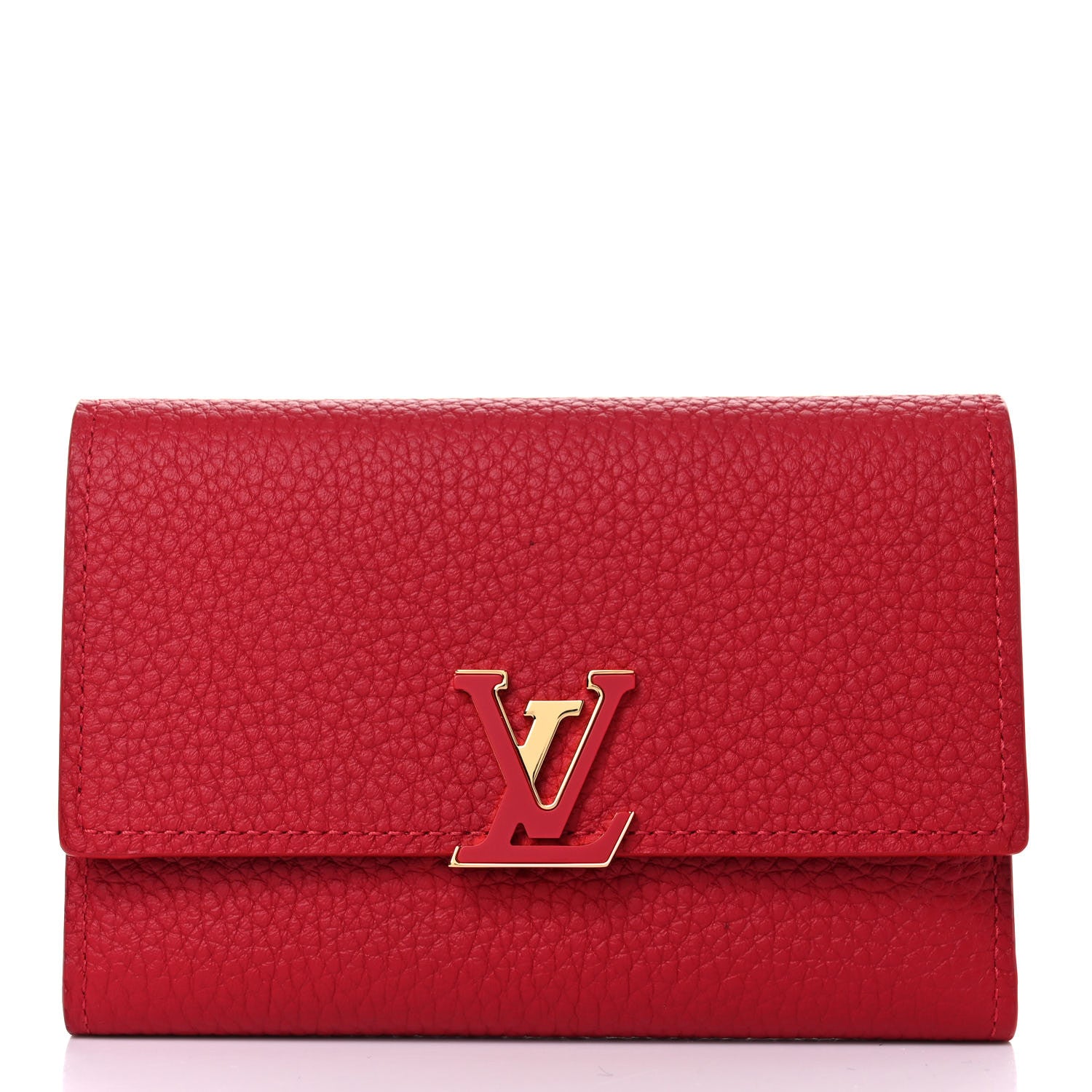 Louis Vuitton Taurillon Capucines Compact Wallet Rubis 1 of 8