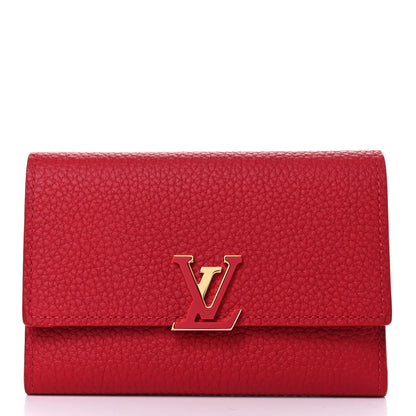Louis Vuitton Taurillon Capucines Compact Wallet Rubis 1 of 8