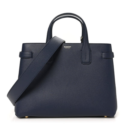 Burberry Derby Calfskin Vintage Check Medium Banner Tote Regency Blue 1 of 9