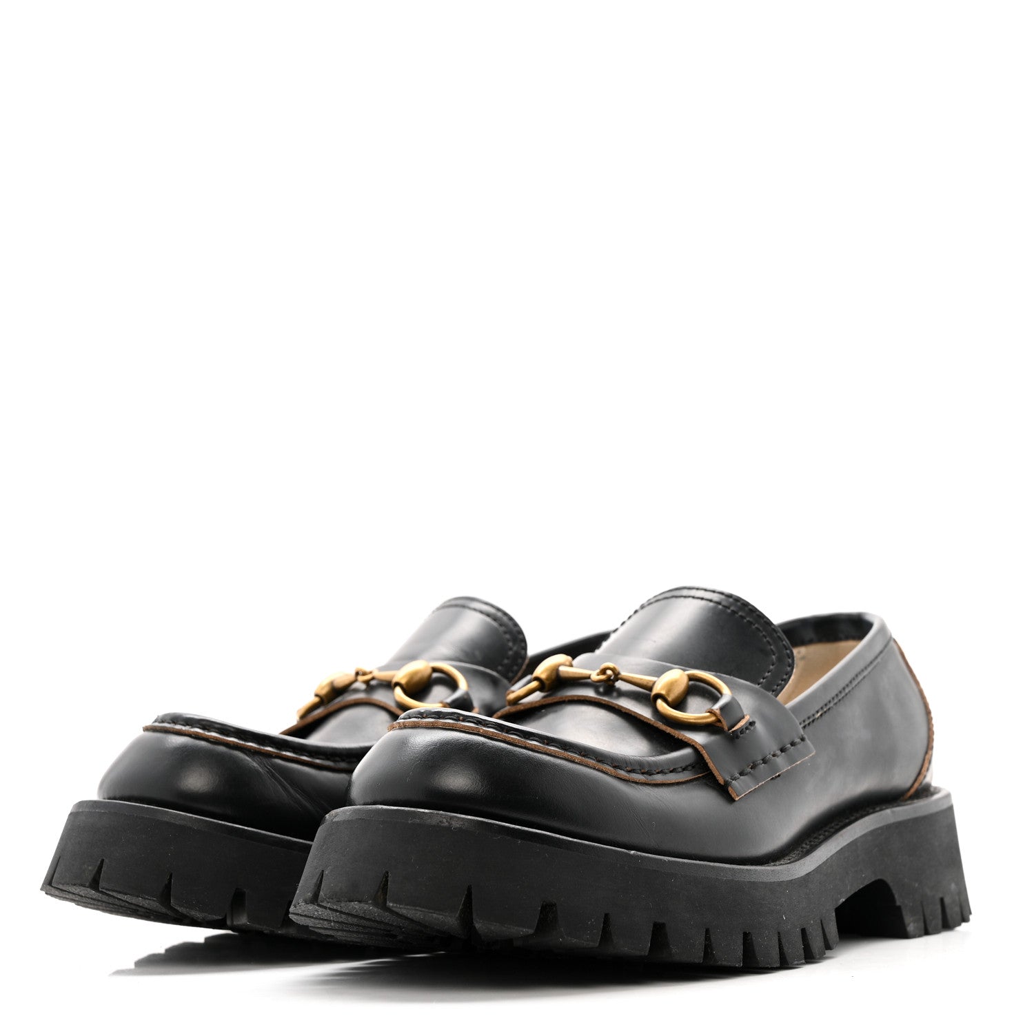 Gucci Cordovan Lux Womens Harald Horsebit 25mm Platform Loafers 40 Black 37.5 Black 5 of 13