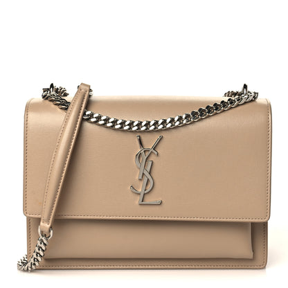 Saint Laurent Calfskin Medium Monogram Sunset Dark Beige 1 of 9