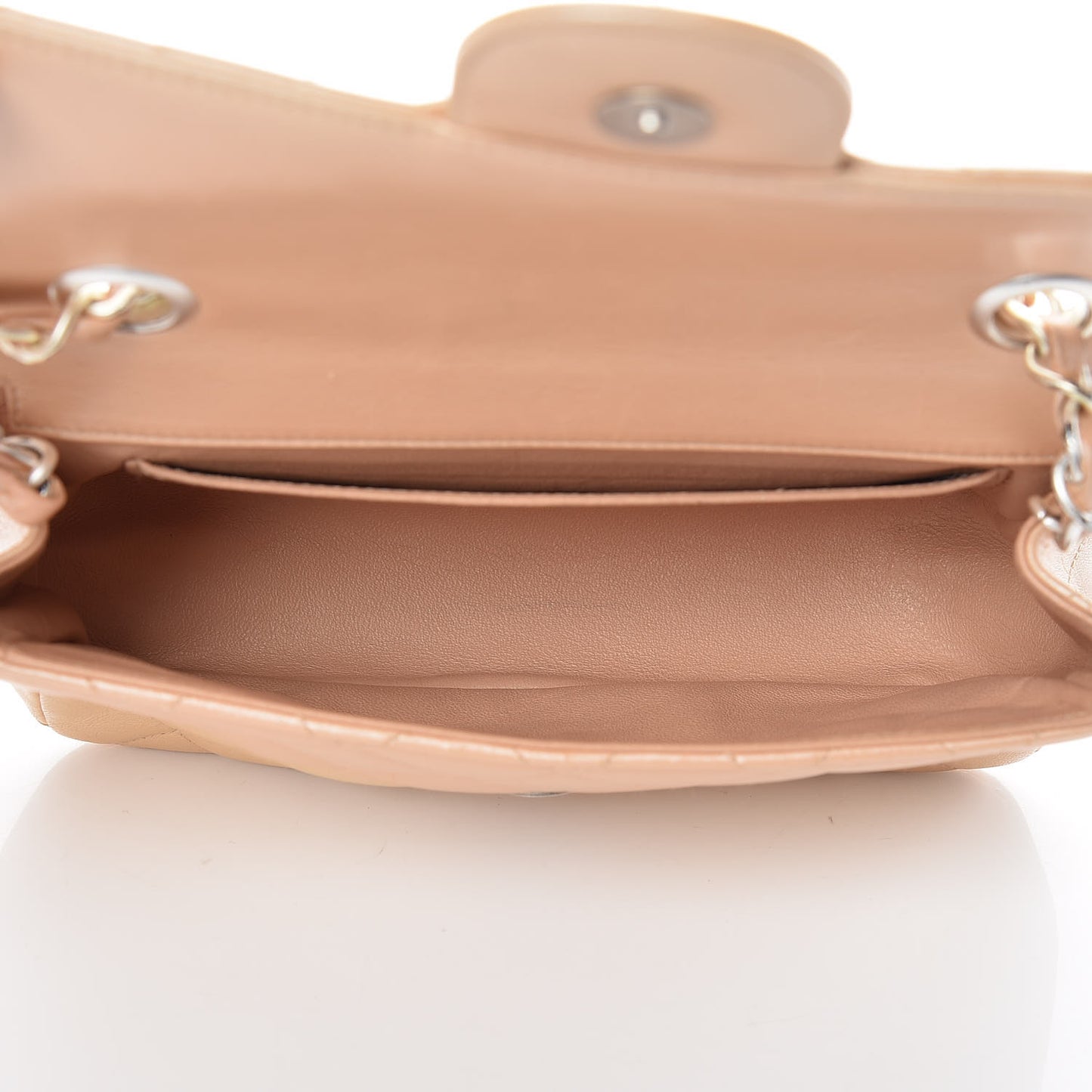 Lambskin Quilted Extra Mini Flap Light Beige