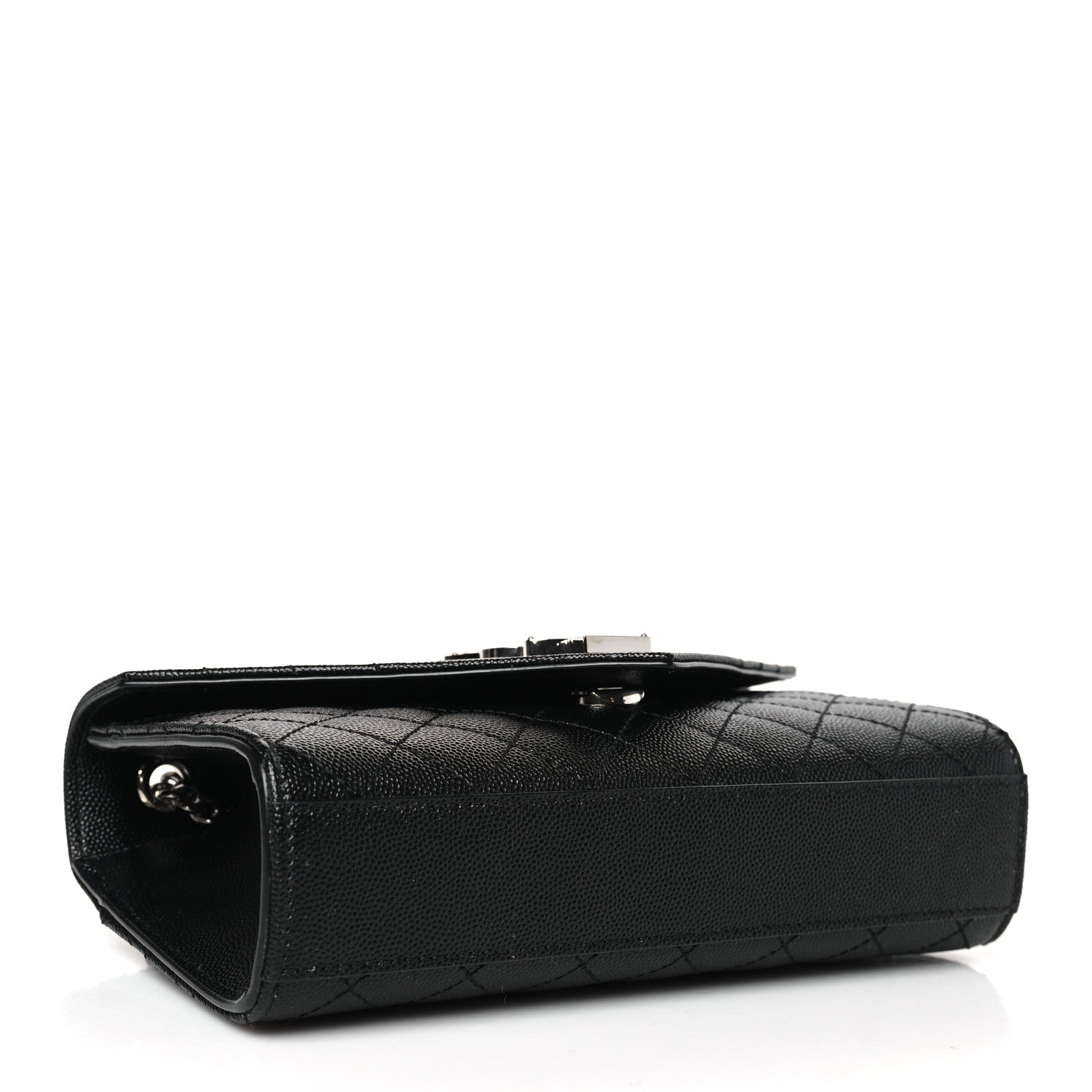 Saint Laurent Grain De Poudre Textured Mixed Matelasse Triquilt Small Monogram Satchel Black 4 of 8