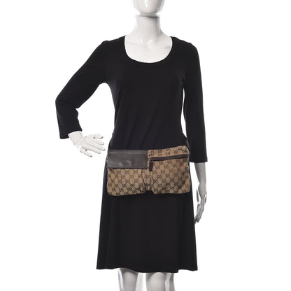Gucci GG Monogram Double Pocket Belt Bag Dark Brown 3 of 39