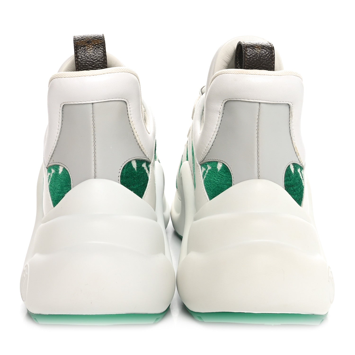 Louis Vuitton Jacquard Velvet Monogram LV Archlight Sneakers 39.5 White Vert 6 of 9