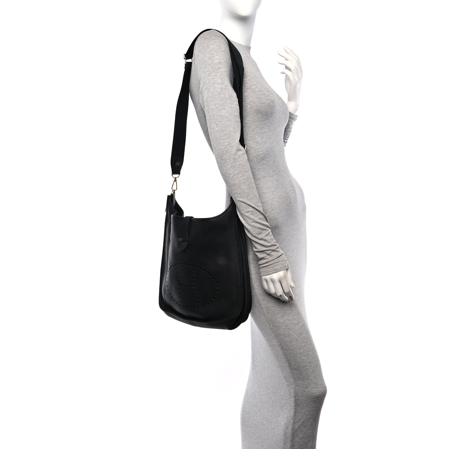 Hermes Taurillon Clemence EVELYNE III GM Black 2 of 10