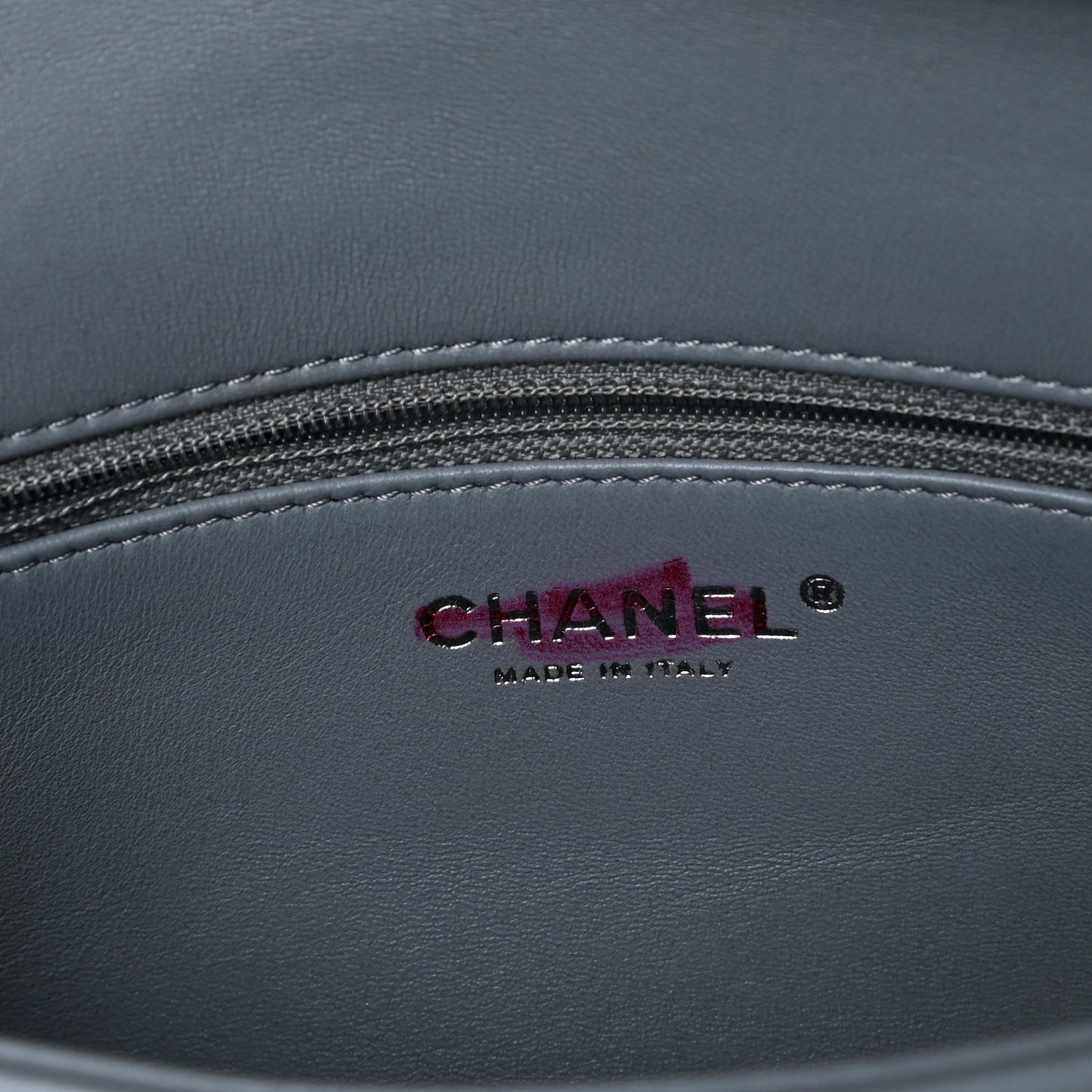 Shearling Lambskin Chanel 100% Clutch Grey