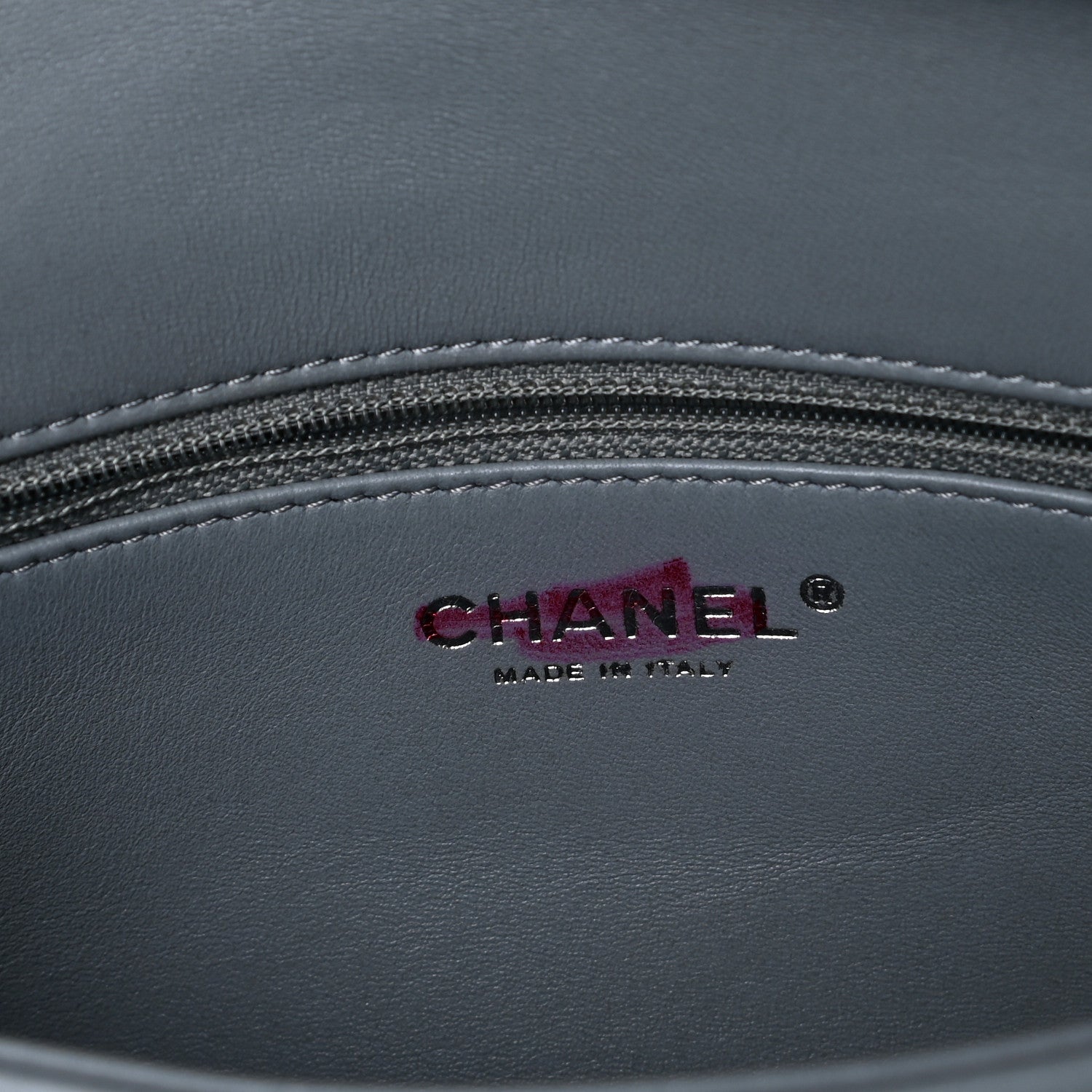 Chanel Shearling Lambskin Chanel 100% Clutch Grey 7 of 11