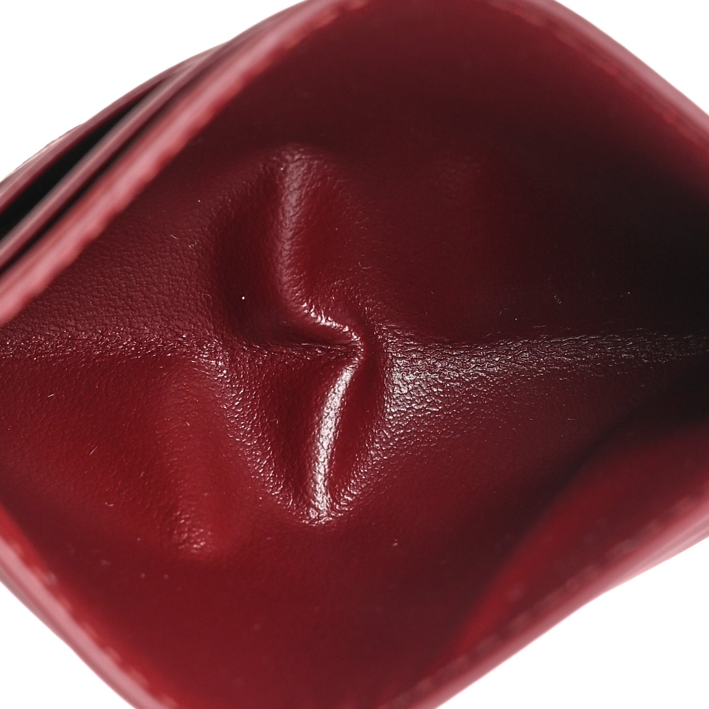 Nappa Intrecciato Card Holder Bordeaux