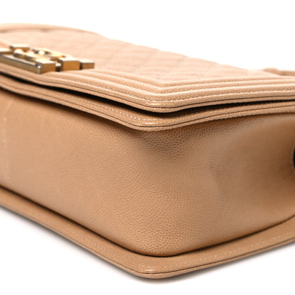 Chanel Caviar Quilted Medium Boy Flap Beige 6 of 11