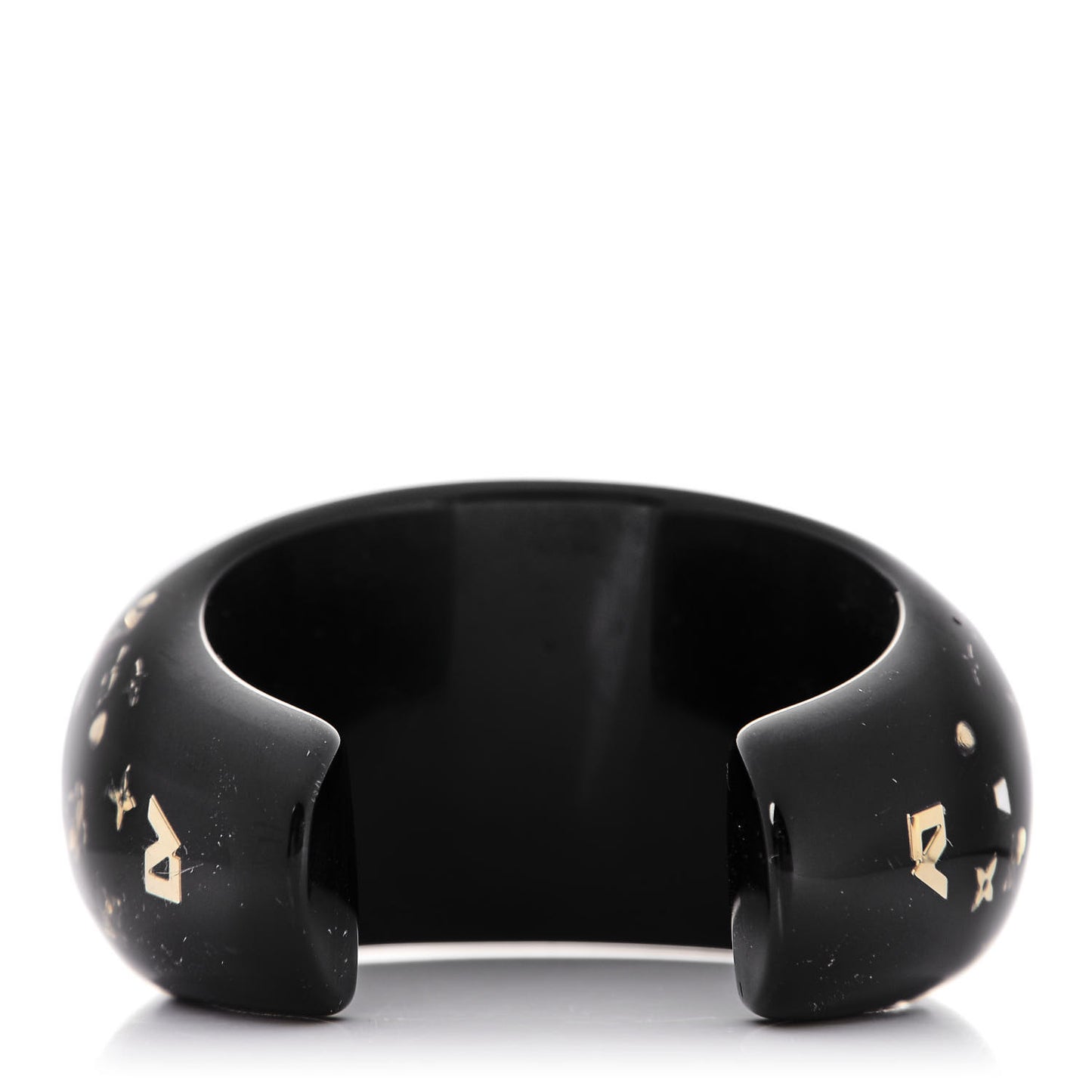 Resin Swarovski Inclusion Cuff Black