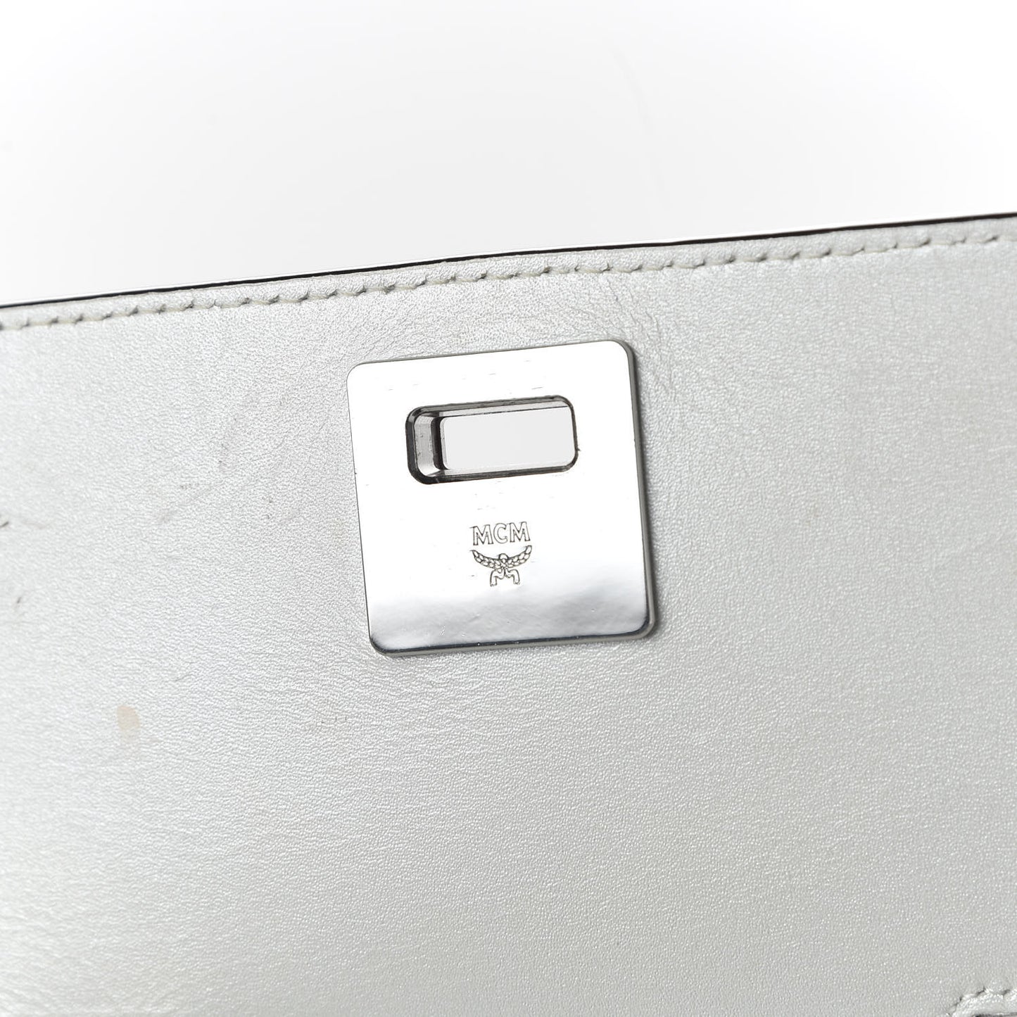 Grained Calfskin Medium Milla Convertible Backpack White Flake