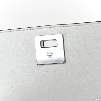 MCM Grained Calfskin Medium Milla Convertible Backpack White Flake 7 of 10