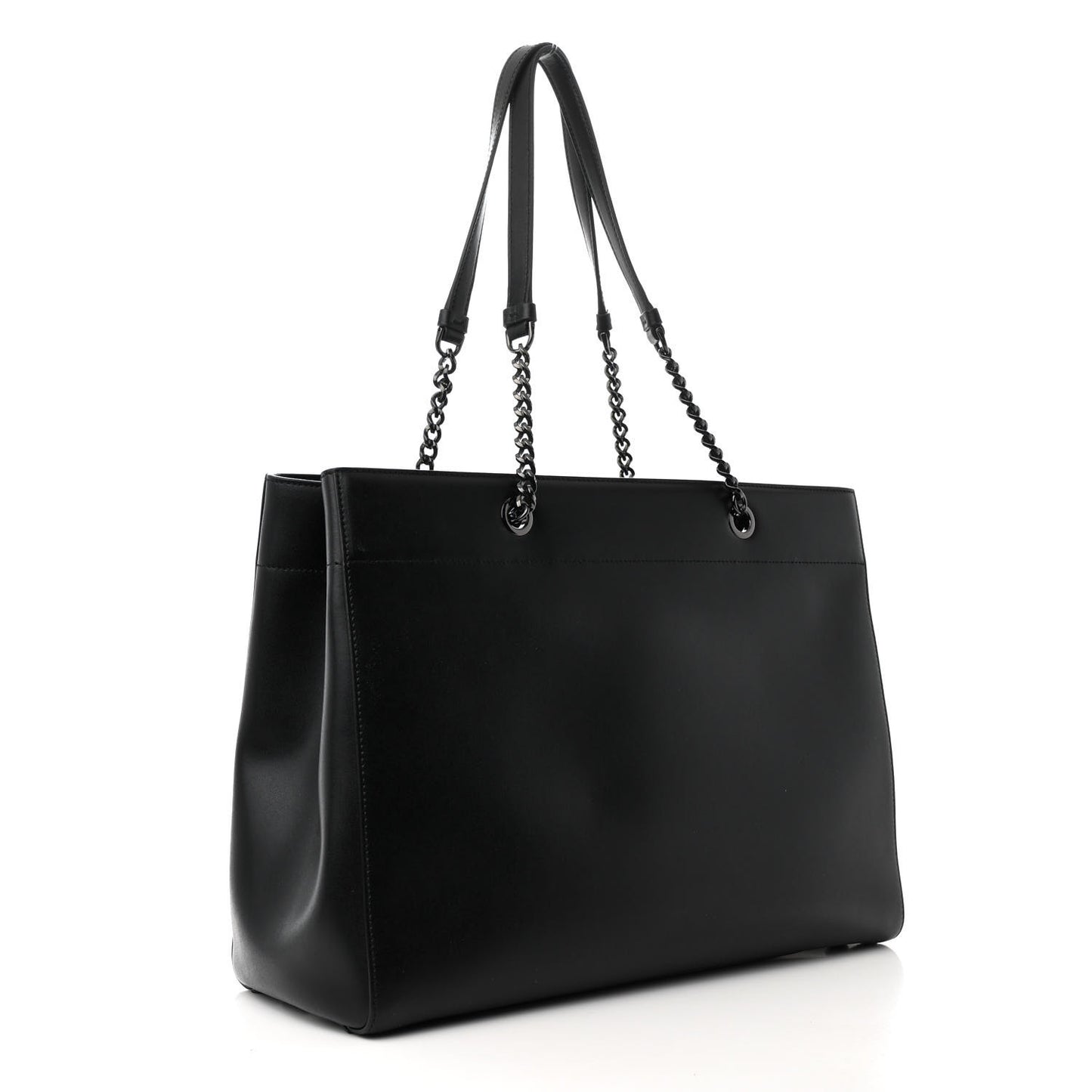 Calfskin Vara Bow Chain Tote Black