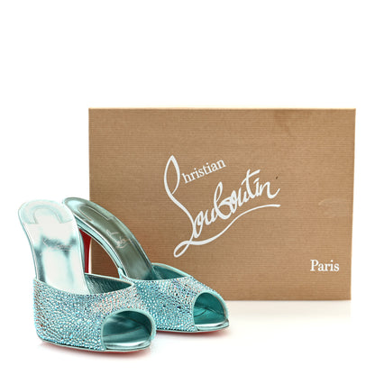 Christian Louboutin Suede Crystal Strass Me Dolly 100 Sandals 39.5 Mint 12 of 12