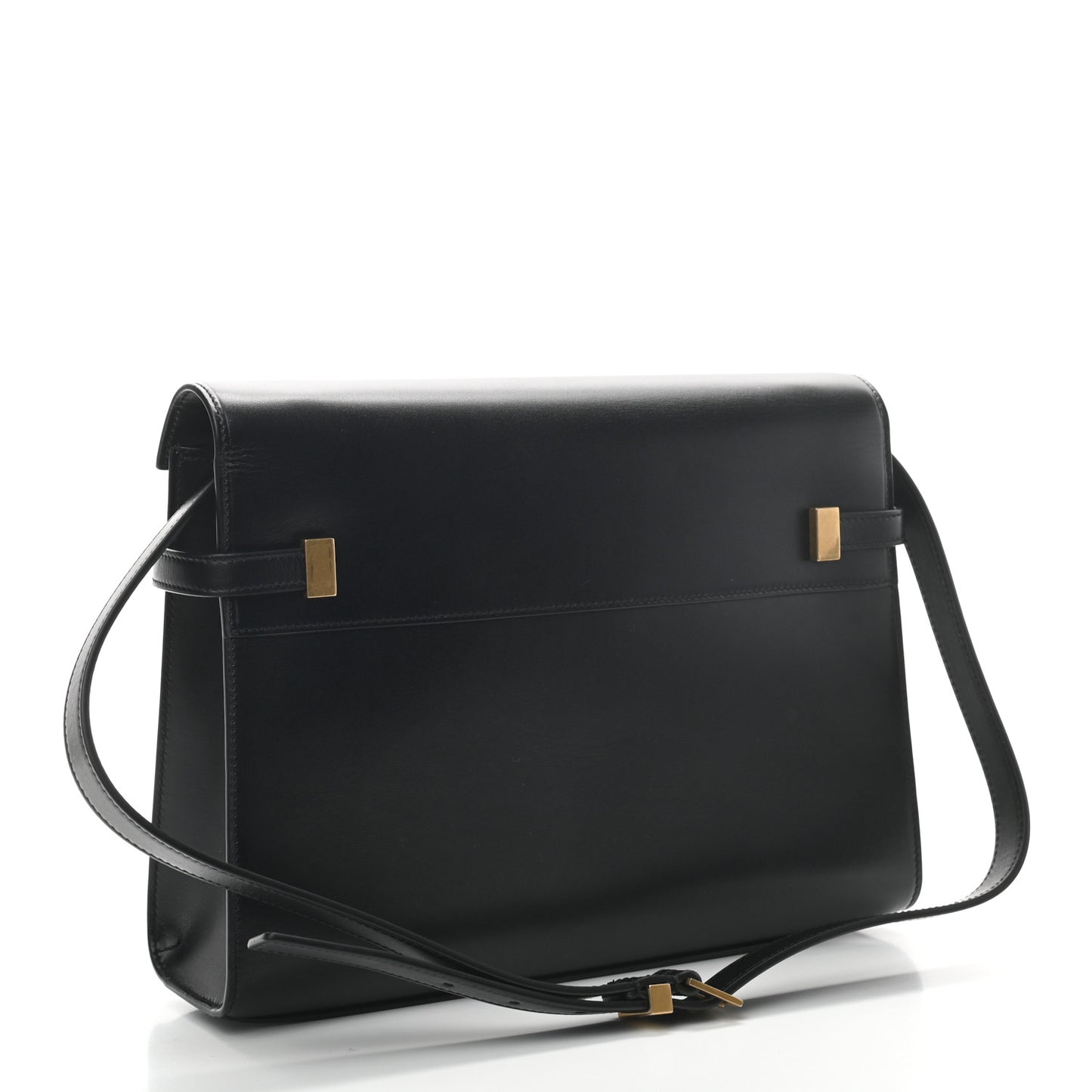 Smooth Calfskin Manhattan Shoulder Bag Black