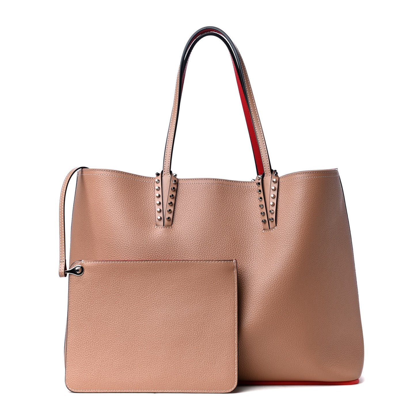 Calfskin Spikes East West Cabata Tote Nude