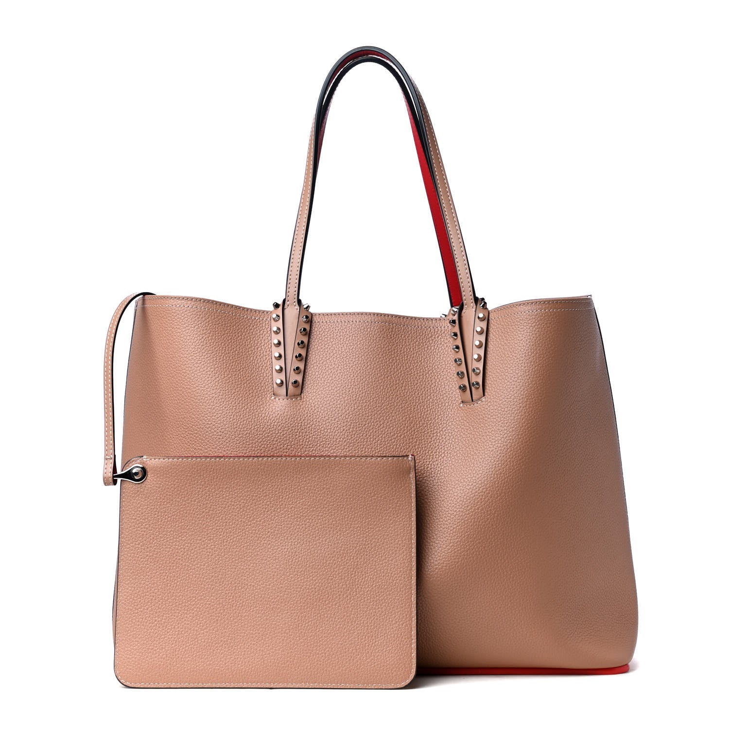 Christian Louboutin Calfskin Spikes East West Cabata Tote Nude 1 of 5