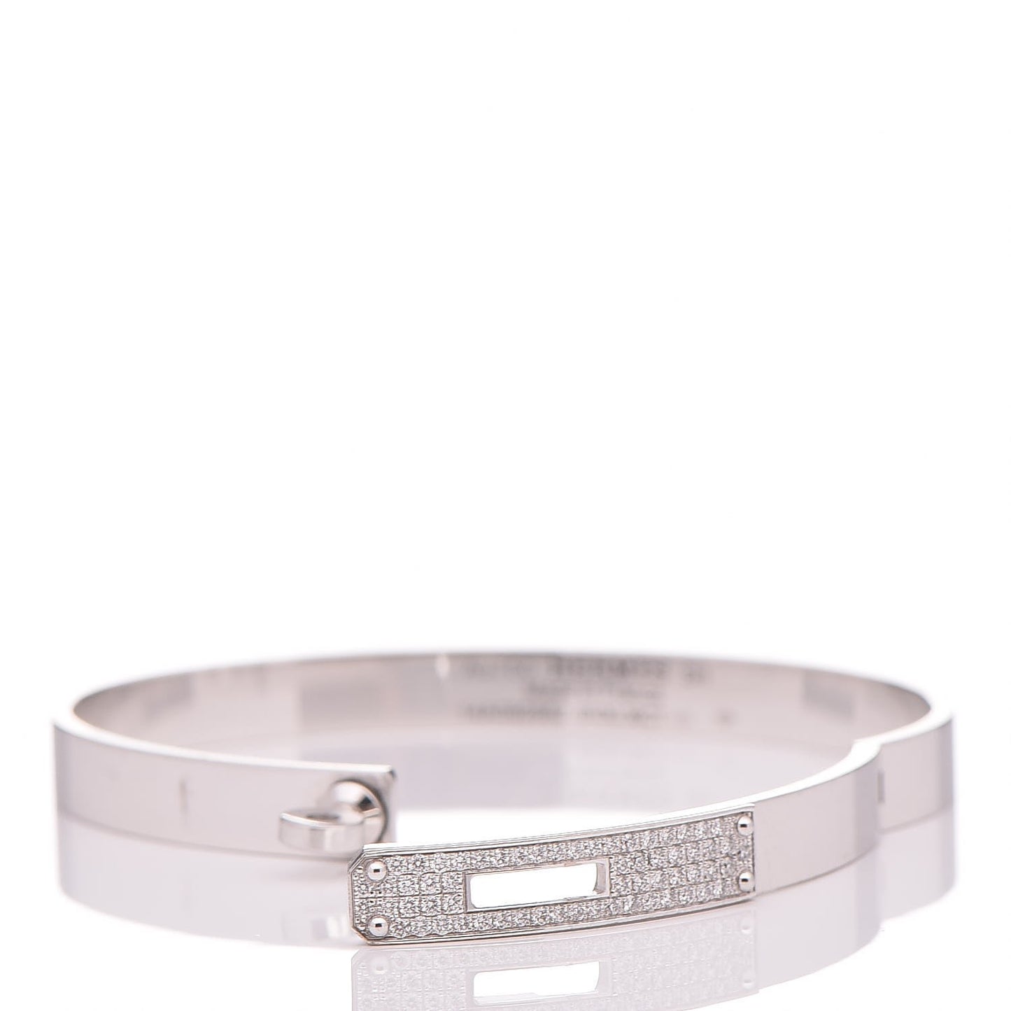 18K White Gold Diamond PM Kelly Pave Bracelet SH