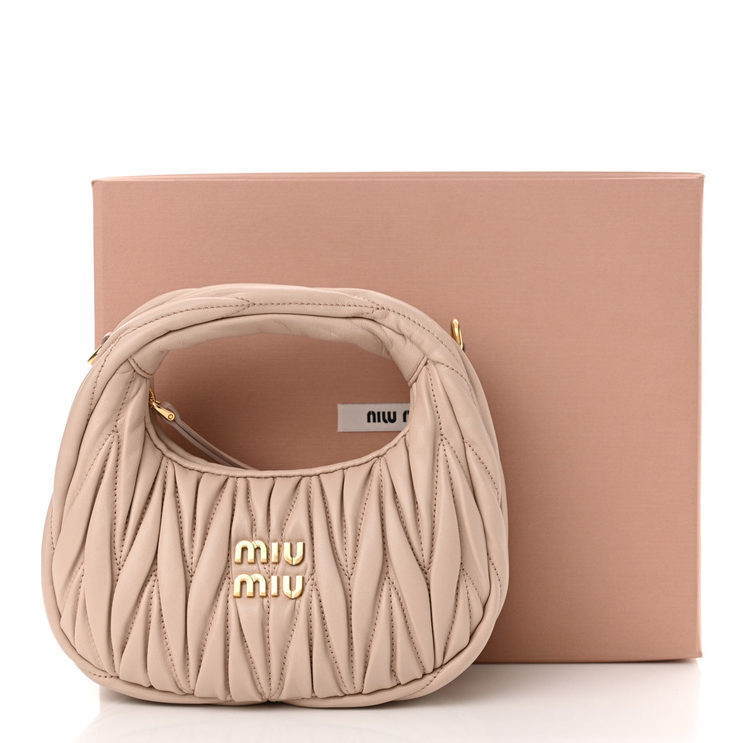 Nappa Matelasse Mini Wander Hobo Cipria